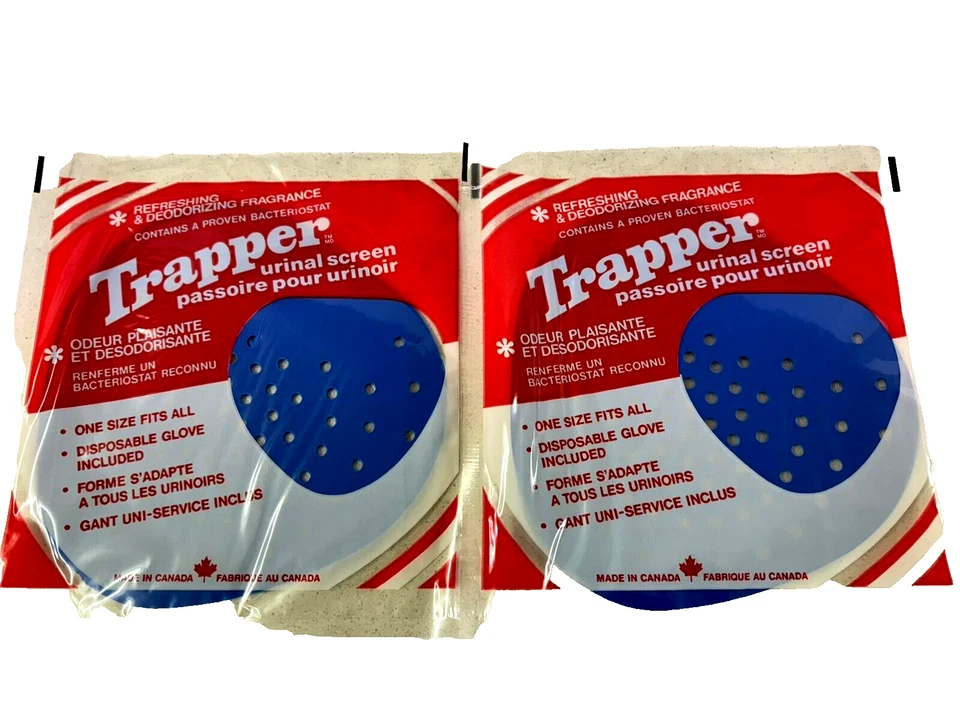 Pk of 2 Trapper  Urinal Screen Deodoriser Mat Toilet Anti Splash Fresh Fragrance - Image 4 of 4