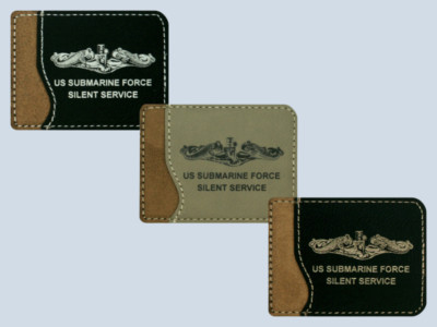 Laser Engraved Submarine Force Dolphins Insignia Phone Wallet Your Choice NEW
