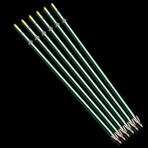 36" Bow Fishing Arrows Night Glow Broadheads Solid Fiberglass Archery Hunting - Picture 7 of 14