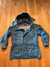 Vtg Eddie Bauer Coat Mens Large Wool Aztec Lined Mountain Parka Teal Green