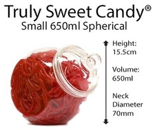 Plastic Sweet Jars 650ml Storage Tubs Retro Wedding Party Candy Buffet Craft