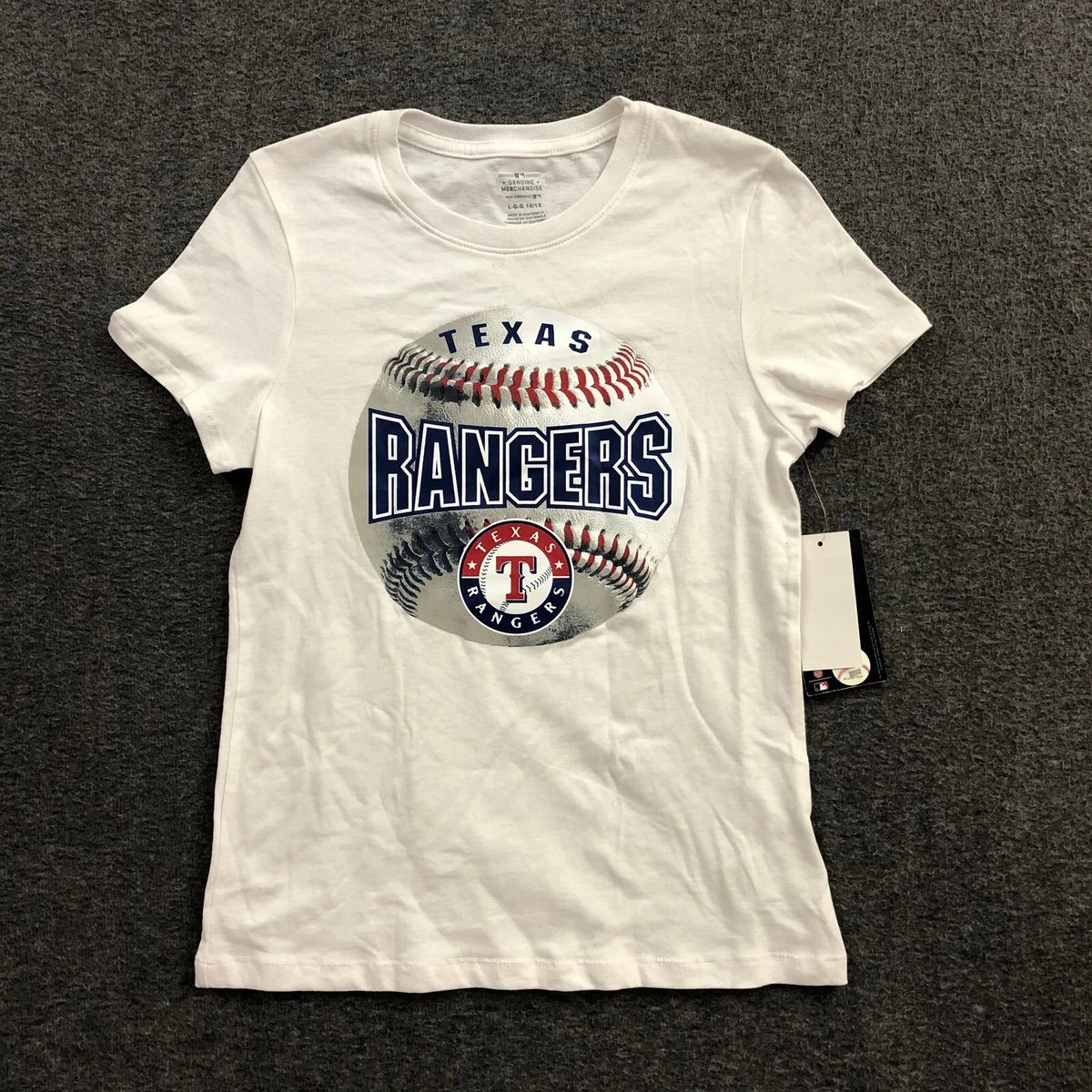 Texas Rangers Baseball MLB White Men's L Graphic T-Shirt Genuine  Merchandise NWT