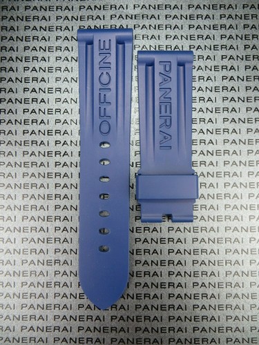 New 22mm Authentic PANERAI Rubber Strap Blue Diver Watch Band Tang Buckle X1 - Picture 3 of 6