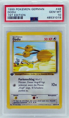 世界20枚 PSA10 カツラのドードー doduo 1999 84 10 Pokemon 1st Edition Base Set German Doduo (Dodu) 48/102 PSA 10 Gem
