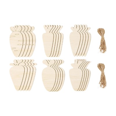 60x Holz Ostern Karottenform Ausschnitte Party Zubehör süße Holz Ornamente
