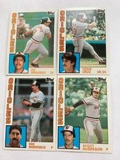 4 different 1984 Topps Baltimore orioles blank backs McGregor cruz