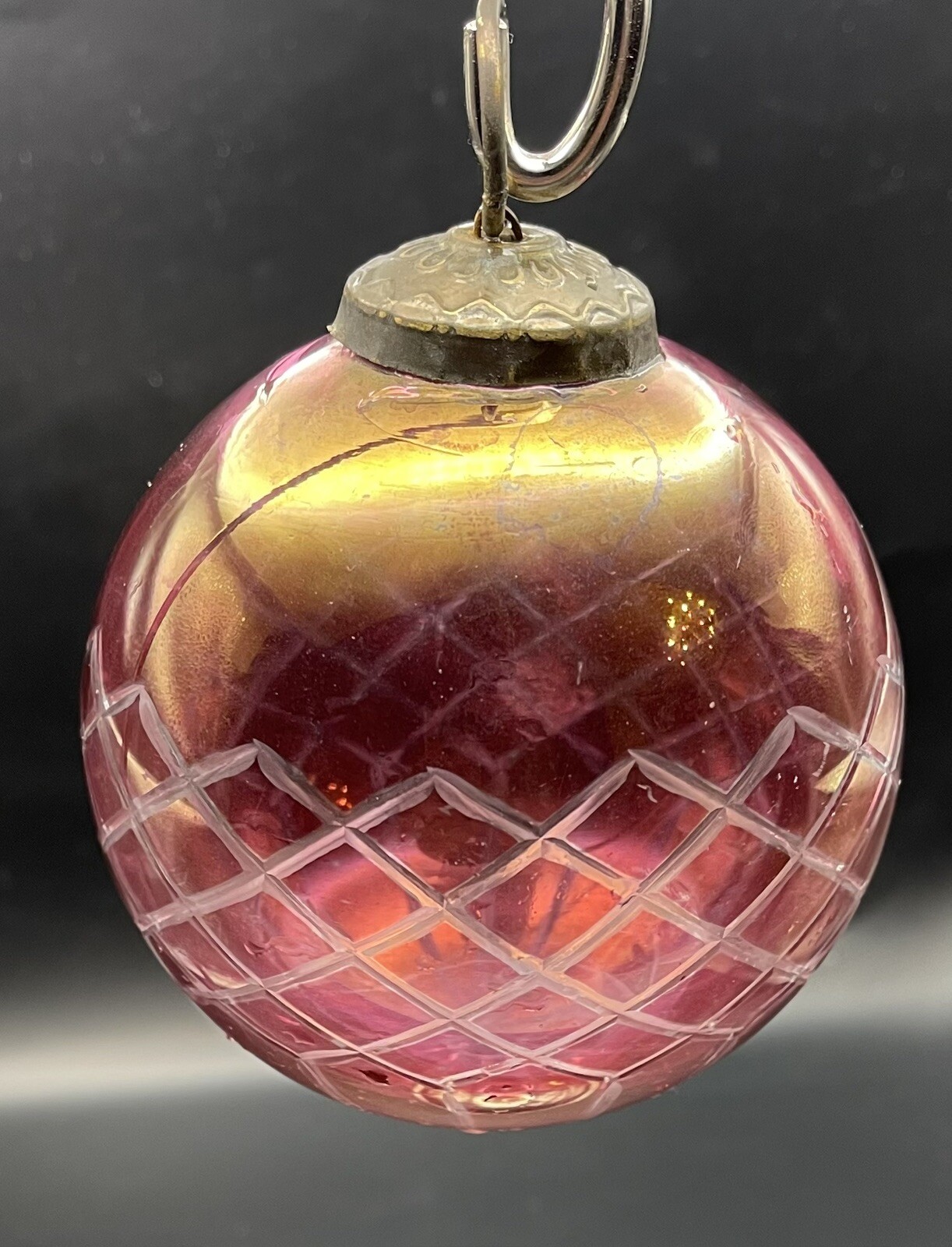 Pottery Barn Christmas Ornaments Bohemian Cut Etched Glass Kuegel Style