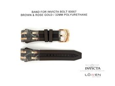 Authentic Invicta Bolt 80667 Brown  Rose Gold Polyurethane 32mm Watch Band