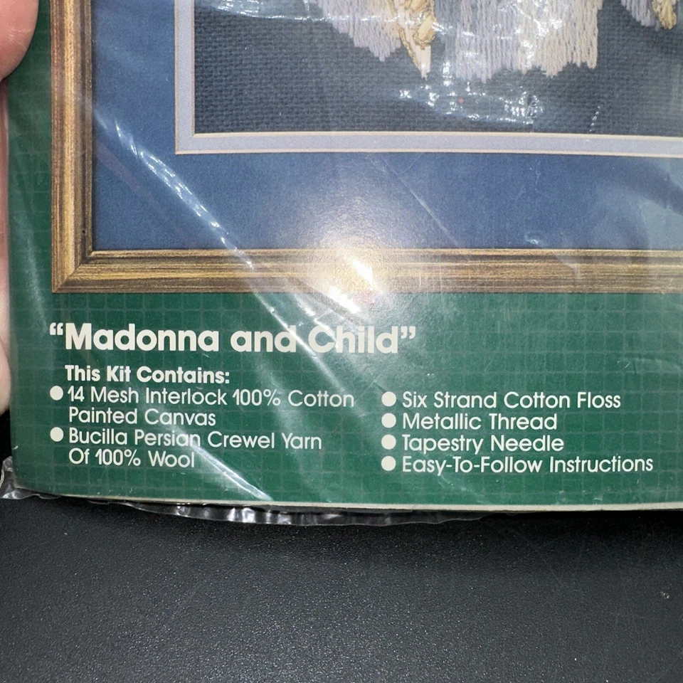 Nuevo Kit Punta Aguja Bucilla VIRGEN Y NIÑO Navidad Religiosa 9 x 12 De Colección Foto 3 de 4