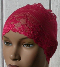 Summer Fun Lace Tube Cap Dark Pink Headband
