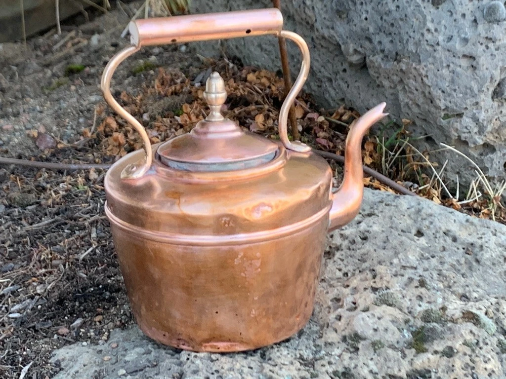 Vintage Copper Tea Kettle, Vintage Cookware