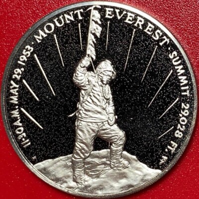MOUNT EVEREST ASCENT HILLARY TENZING 1953-1973 FRANKLIN MINT MEDAL