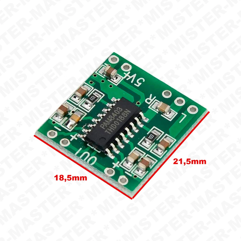 PAM8403 AMPLIFICATORE AUDIO STEREO DIGITALE 2 CANALI 3W + 3W 3-5V - 2 PEZZI - Immagine 3 di 3