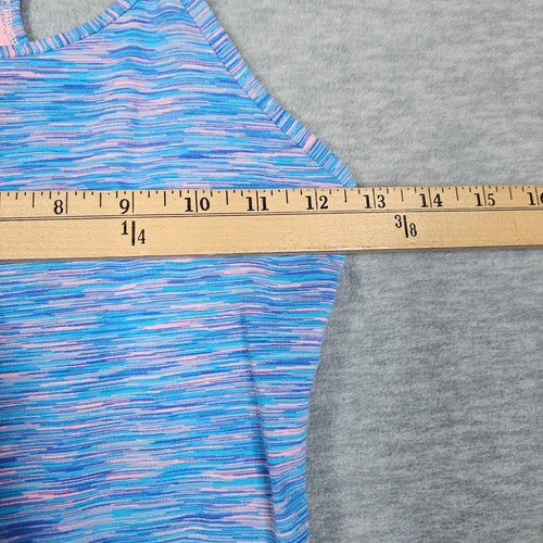 Ivivva By Lululemon Girl's Strappy Racerback Blue Stripes Tank top Size 12 - Picture 6 of 8