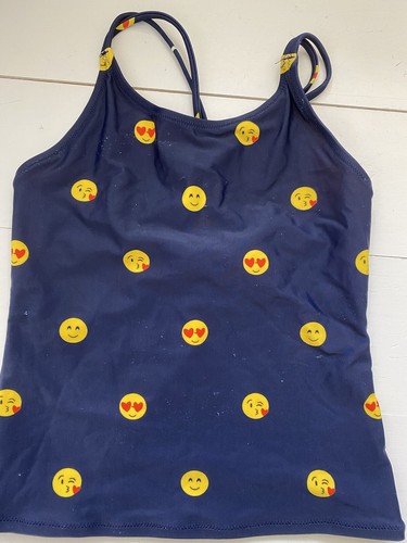 Crewcuts J Crew Girl’s Navy Blue Emoji Tankini Bikini Swimsuit Sz 12Yrs EUC - Picture 3 of 6