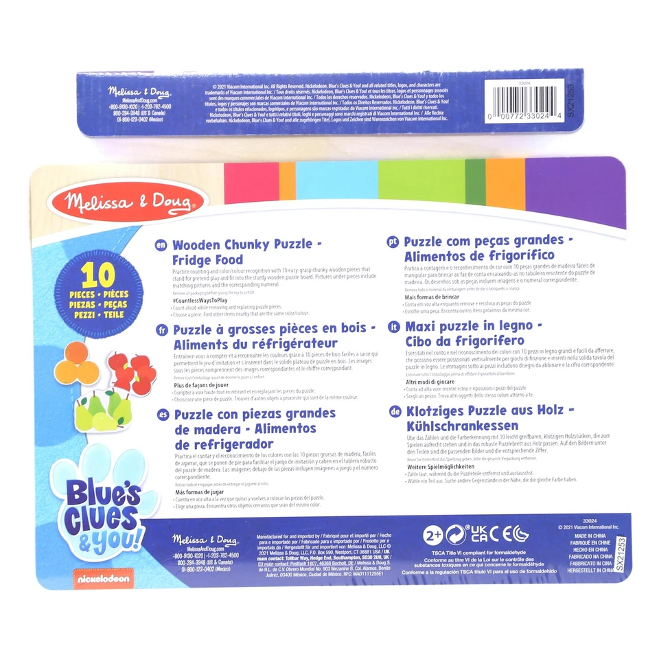 Rompecabezas de madera Melissa & Doug Blue's Clues - Comida para nevera (10 piezas) NUEVO EN CAJA Foto 2 de 2
