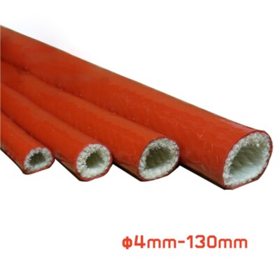 φ4-130mm Red Fire Sleeve Braid Flame Heat Shield Protective for Oil ...