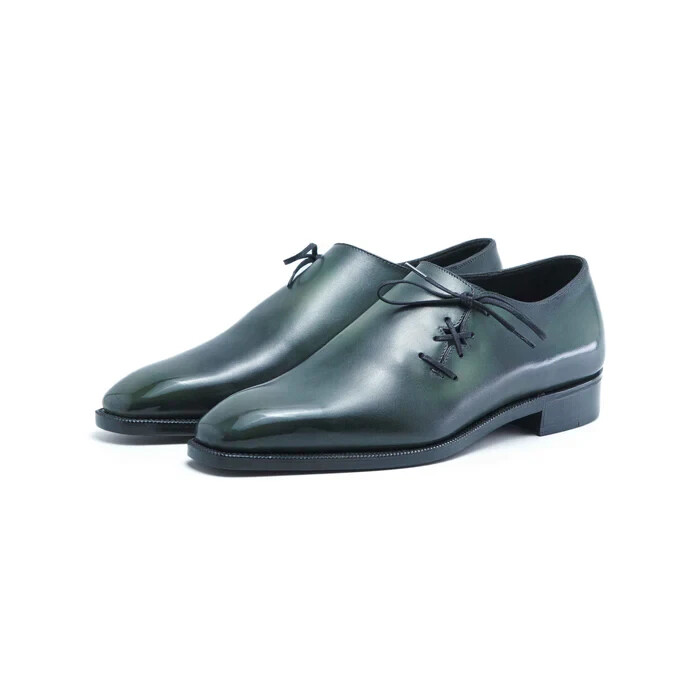 slim fit dress slacks Mattias Croc-Embossed Leather Oxford Shoes by Giovanni – DAPPERFAM main image 1