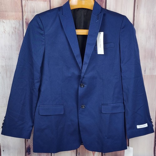 Calvin Klein Formal Suit Jacket Blue Boys Size 18 Husky 1 Piece No Pants New - Picture 2 of 10
