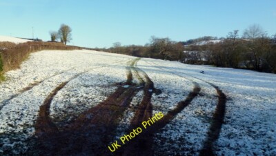 Foto 6x4 Schneefeld; aktuelle Reifenspuren Llandefaelog-tre'r-graig Ground c2015