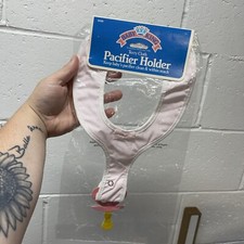 Vintage 90s Baby King Pacifier Holder Terry Cloth Pink Retro Y2K 1991 Toddler