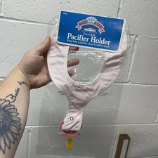 Vintage 90s Baby King Pacifier Holder Terry Cloth Pink Retro Y2K 1991 Toddler