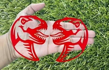 Raptor￼ Emblem Badge Red Set Of (2) Velociraptor New Fender￼￼ Badges Emblems New