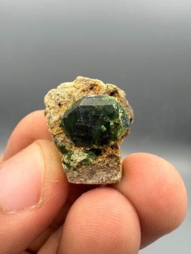 Green Demantoid Garnet on Matrix Terminated from Koh-e-Bilqis, ( 10 grams ) - Picture 2 of 5