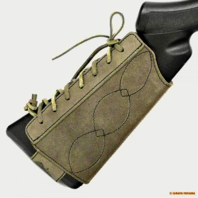Leather Rifle Buttstock Shotgun Shell Holder Recoil Pad .30-30 .308 12/16Ga Hunt