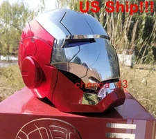 US!! AUTOKING Iron Man MK5 1:1 Helmet Wearable Voice-control Silver Mask Cosplay