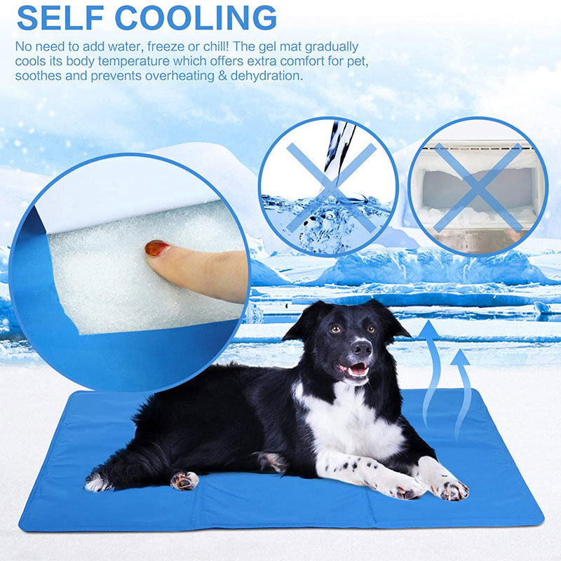 Pet Cooling Mat Dog Cat Gel Non Toxic Bed Puppy Self cool Summer Ice