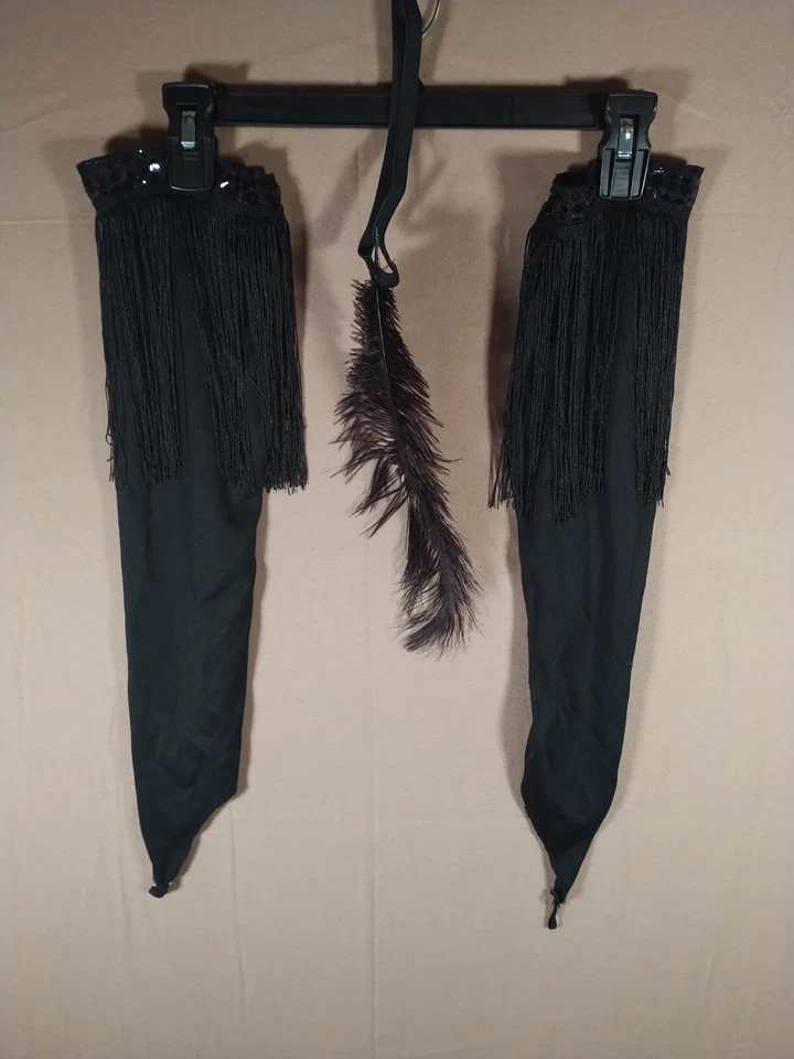 Disfraz Halloween Rugiente Años 20 FLAPPER Disfraz con Diadema de Plumas con Guantes Foto 4 de 4