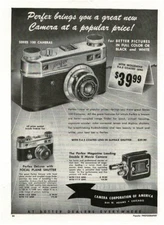 1948 PERFEX One To One Model 100 35mm Camera Vintage Print Ad