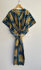 Tiger Print Cotton Caftan Indian Handmade Printed Kaftan Beach Night Maxi Dress