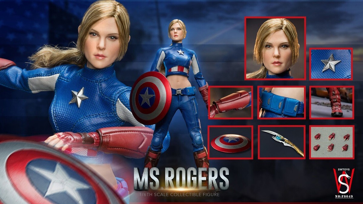 SWTOYS MS.Rogers Female Captain America 1/6 Action Figure