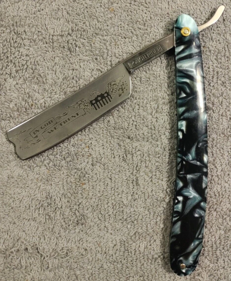 Rough Rider Straight Razor Knife Collectors Edition Blue Handle RR1207 440 Steel - Image 2 of 4