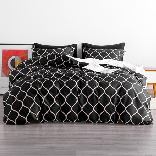 Gebürstetes Mikrofaser Bettbezug Set mit Kissenbezug Einfaches und Modernes Design - Bild 11 von 20