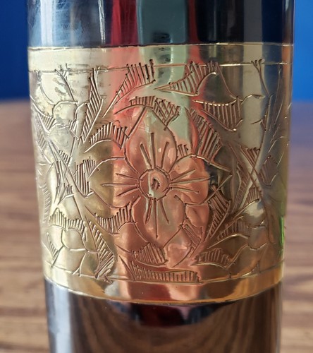 Vintage Brass Nakshi Oval Flower Vase - Picture 6 of 6