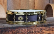 Noble & Cooley Solid Shell 3.875x14" Ash Snare Blackwash Brass Lugs Hoops & Rods