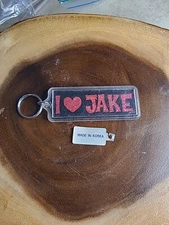I heart JAKE Acrylic Keychain - 90s     3 Inches Long  J101