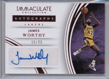 15/16 Immaculate Collection James Worthy Red Auto #'ed 15/25