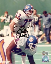KARL MECKLENBURG SIGNED AUTOGRAPHED 8x10 PHOTO DENVER BRONCOS LEGEND BECKETT BAS