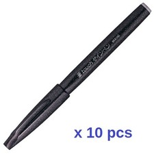 Pentel JAPAN SES15C-A Pentel Fude Touch brush Sign Pen Black 10 pcs SET