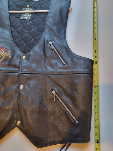 Vintage Hard Rock Cafe Mexico Save The Planet Leather Jacket / Vest RARE - Picture 15 of 16