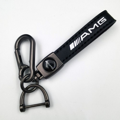 For AMG Keychain Mercedes Car Leather Lanyards Emblems Keyring Metal - Picture 1 of 3