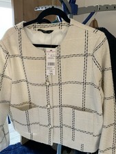 BNWT F&F BLAZER /JACKET  Cream With Navy Thread  And Gold Buttons