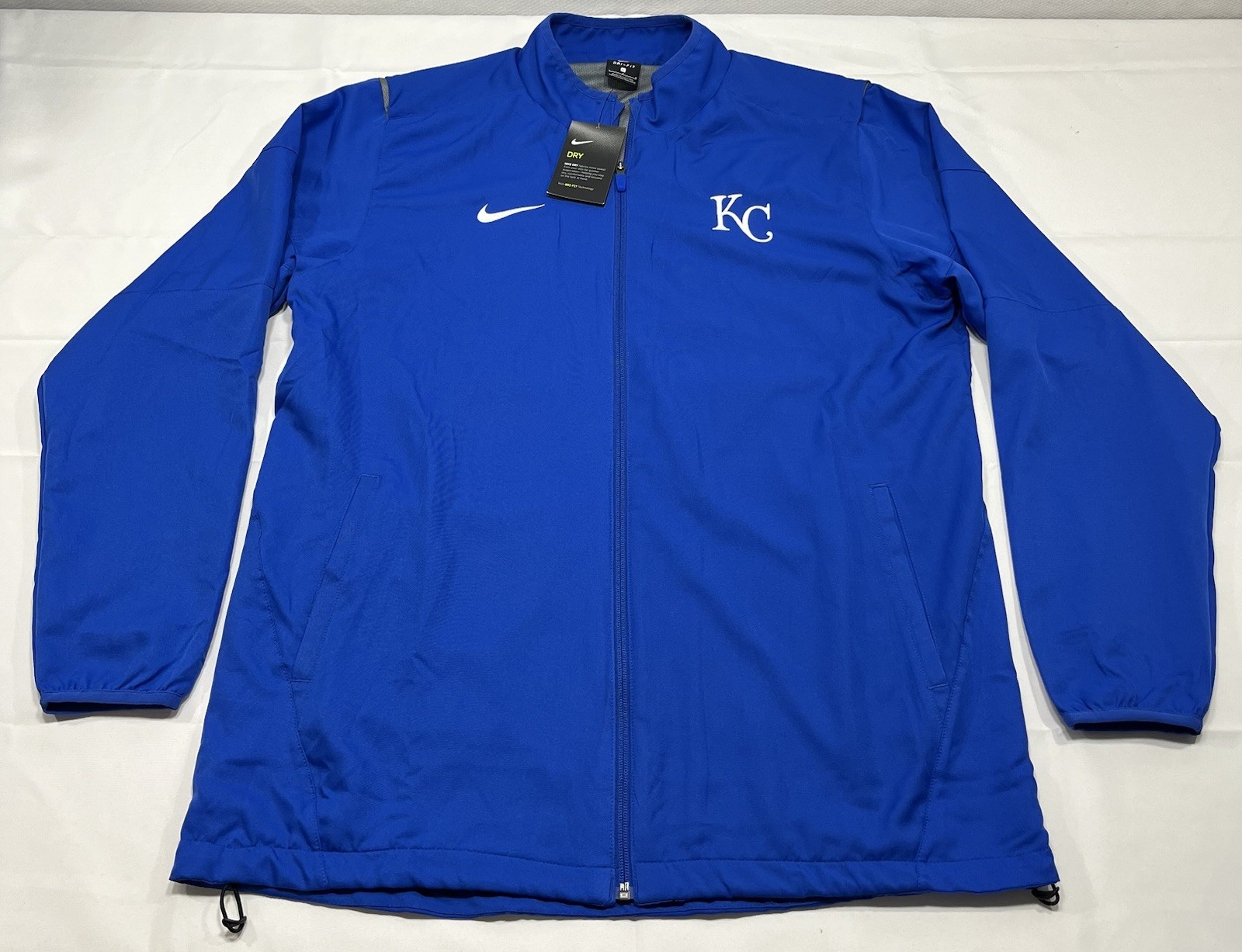 SACAI X NIKE Giacca grande uomo nuova con etichette KC Royals Nike Dri Fit Team Dry full zip blu 897025 493