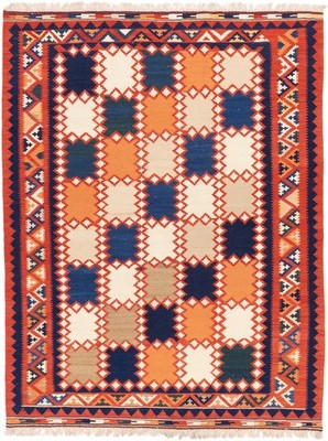 Kelim Kashkouli Teppich 190x248 cm handgewebt Wolle Persien Unikat Neu