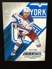 24-25 UD Credentials Hockey Blue Parallel 58 Alexis Lafreniere /299