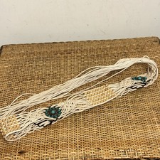VTG Adults Cotton Macrame Braided Crochet Hippy Boho Hippie Tie Belt Natural OS